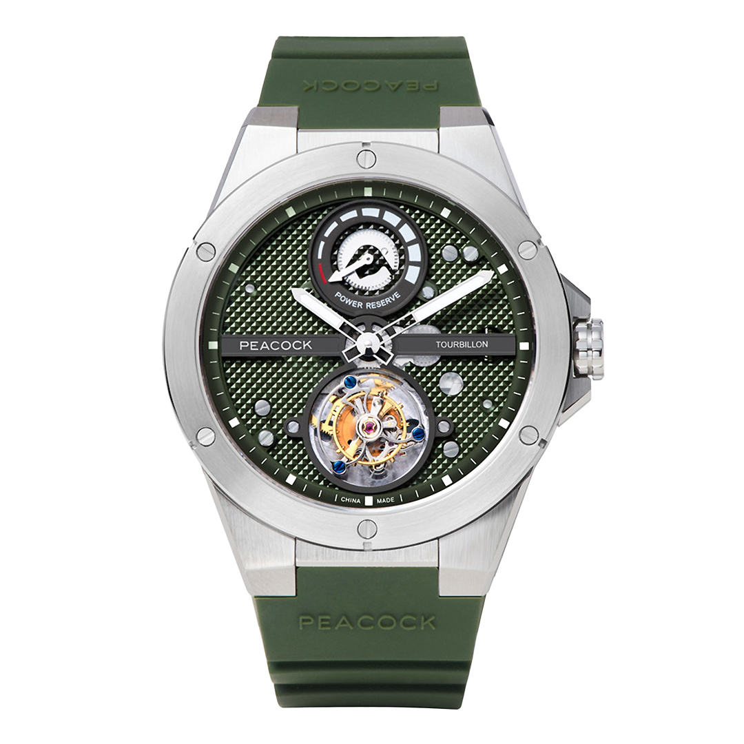 Peacock Tourbillon Climber Center Axis Green Watch