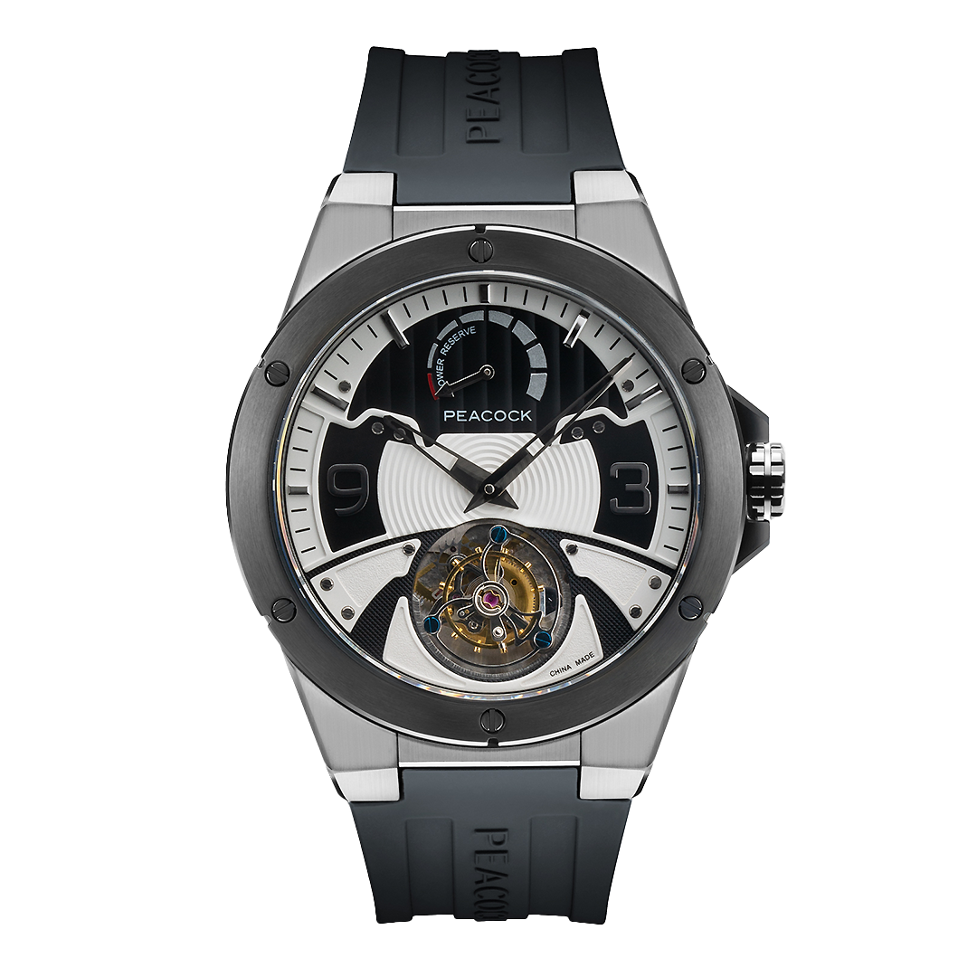 Peacock Voyager Center Axis Tourbillon Watch Gunmetal