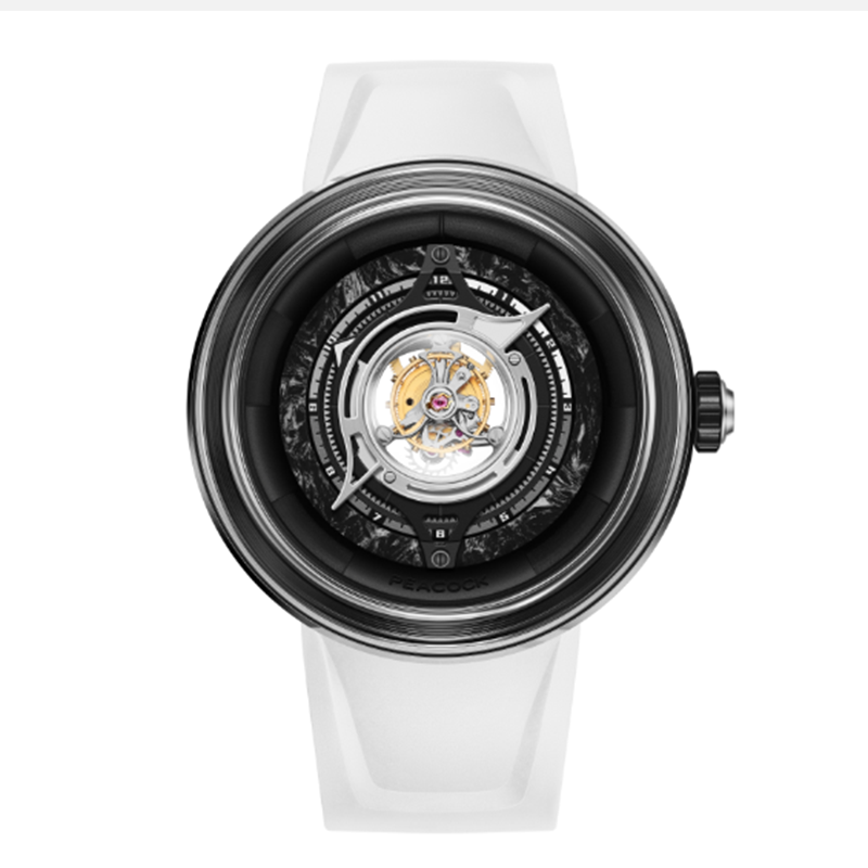 Peacock Black Hole Central Tourbillon Watch