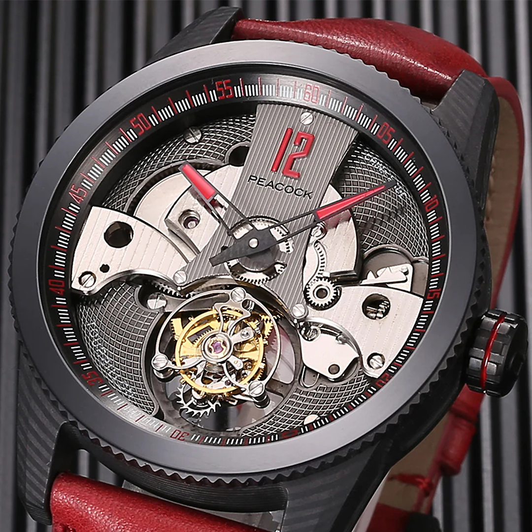 Peacock Pathfinder Carbon Fire Tourbillon Red Watch Dial