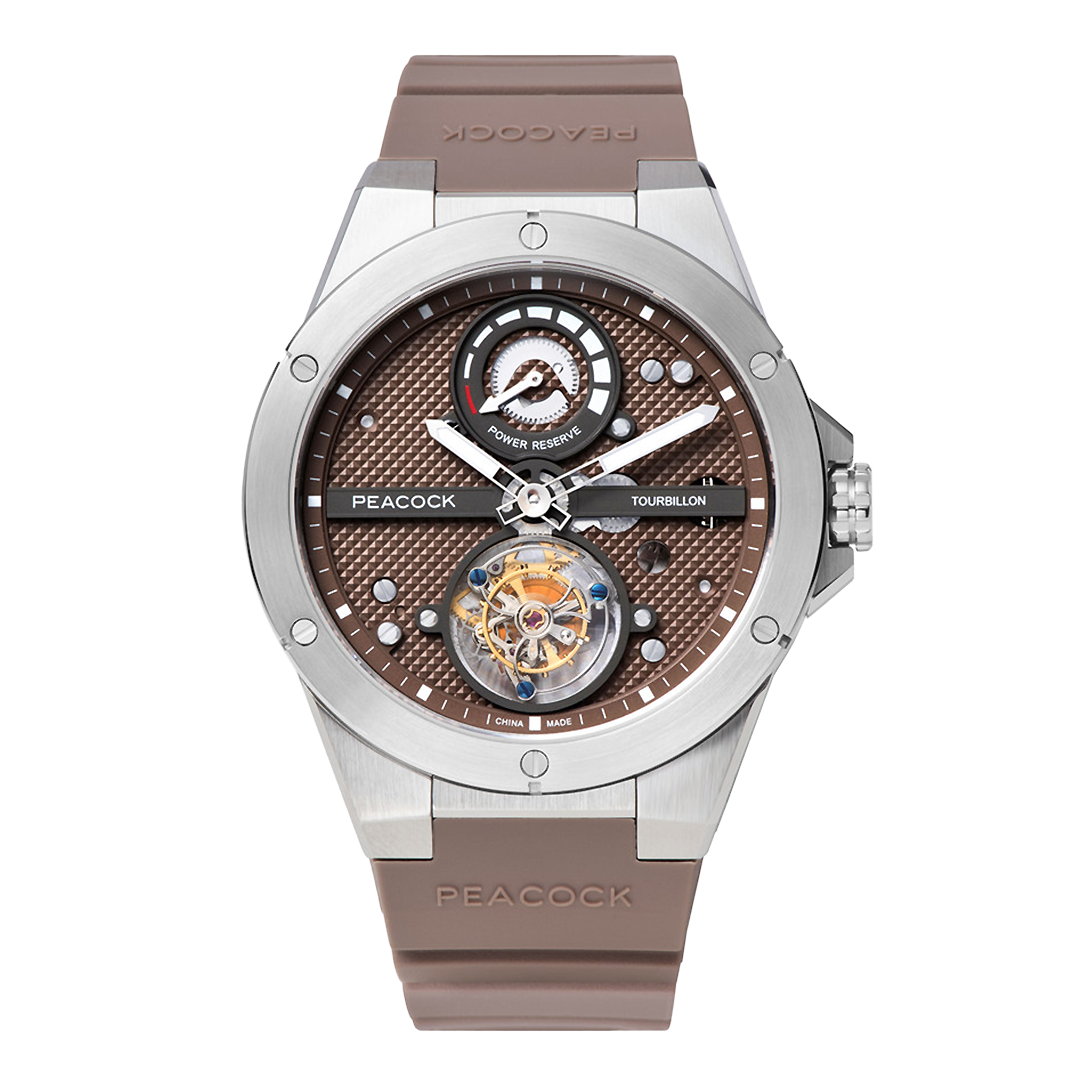 Peacock Tourbillon Climber Center Axis Brown Watch