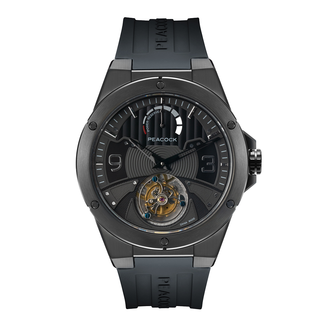 Peacock Voyager Center Axis Tourbillon Watch Black