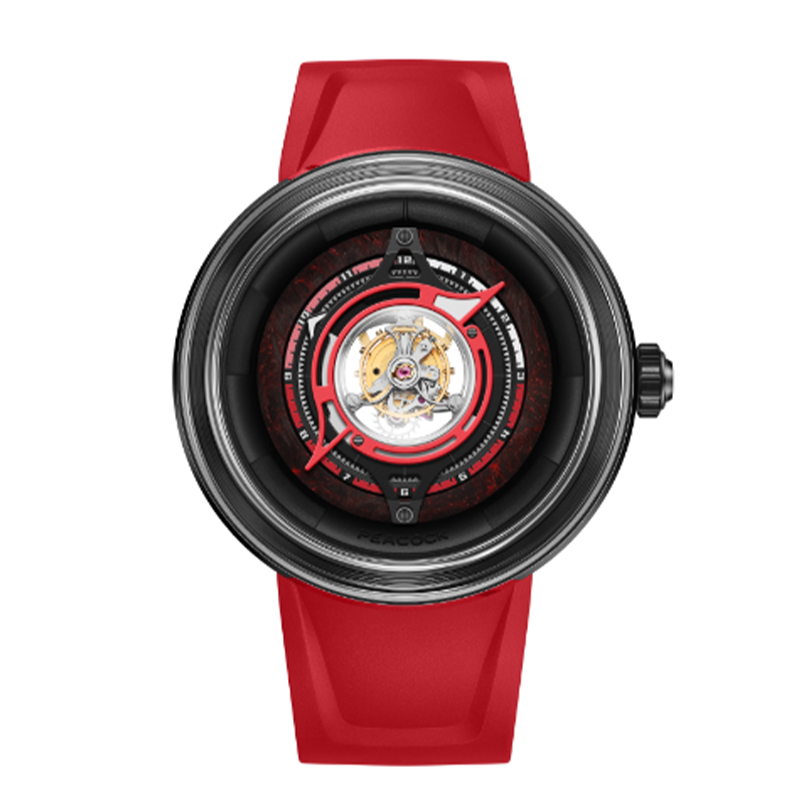 Peacock Black Hole Central Tourbillon Watch