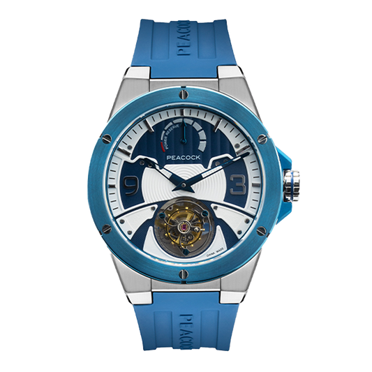 Peacock Voyager Center Axis Tourbillon Watch Blue