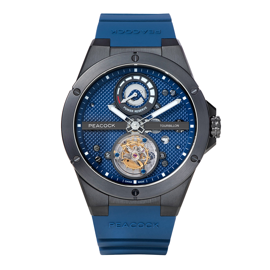 Peacock Tourbillon Climber Center Axis Blue Watch