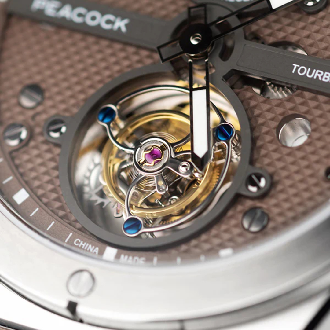 Peacock Tourbillon Climber Center Axis Brown Watch Movement