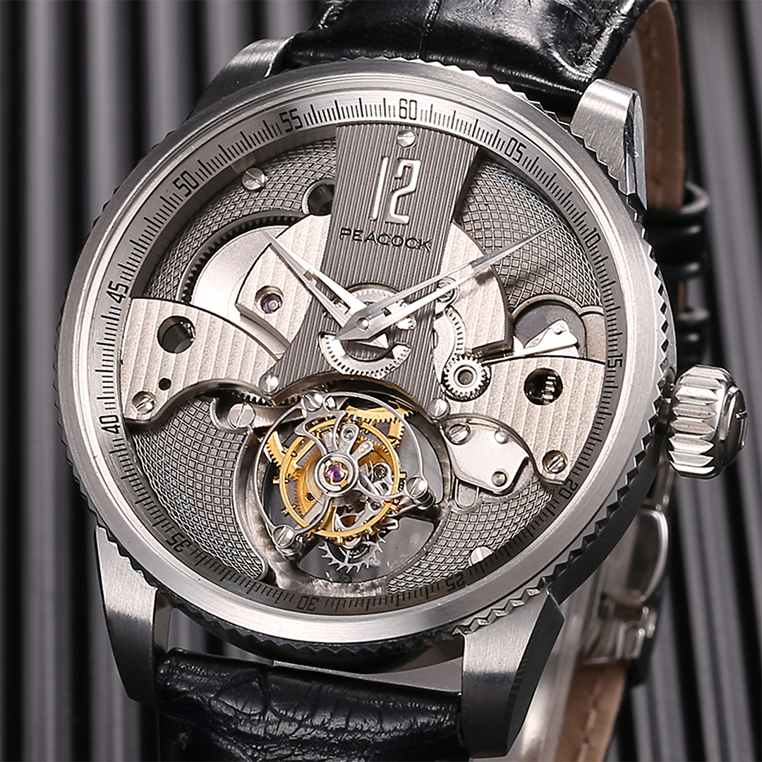 Peacock Witness Off-center Tourbillon Watch dial