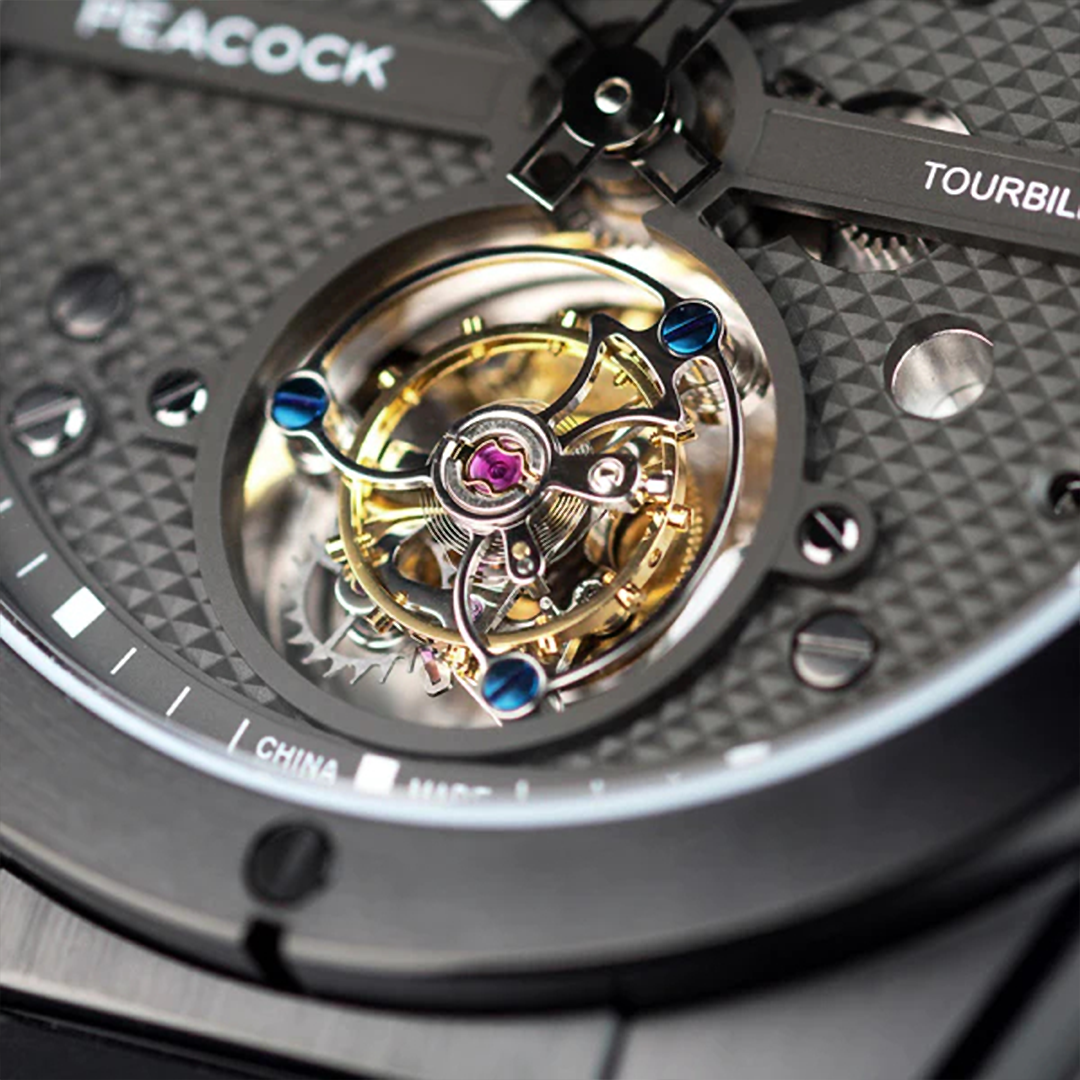 Peacock Climber Center Axis Tourbillon Watch movement
