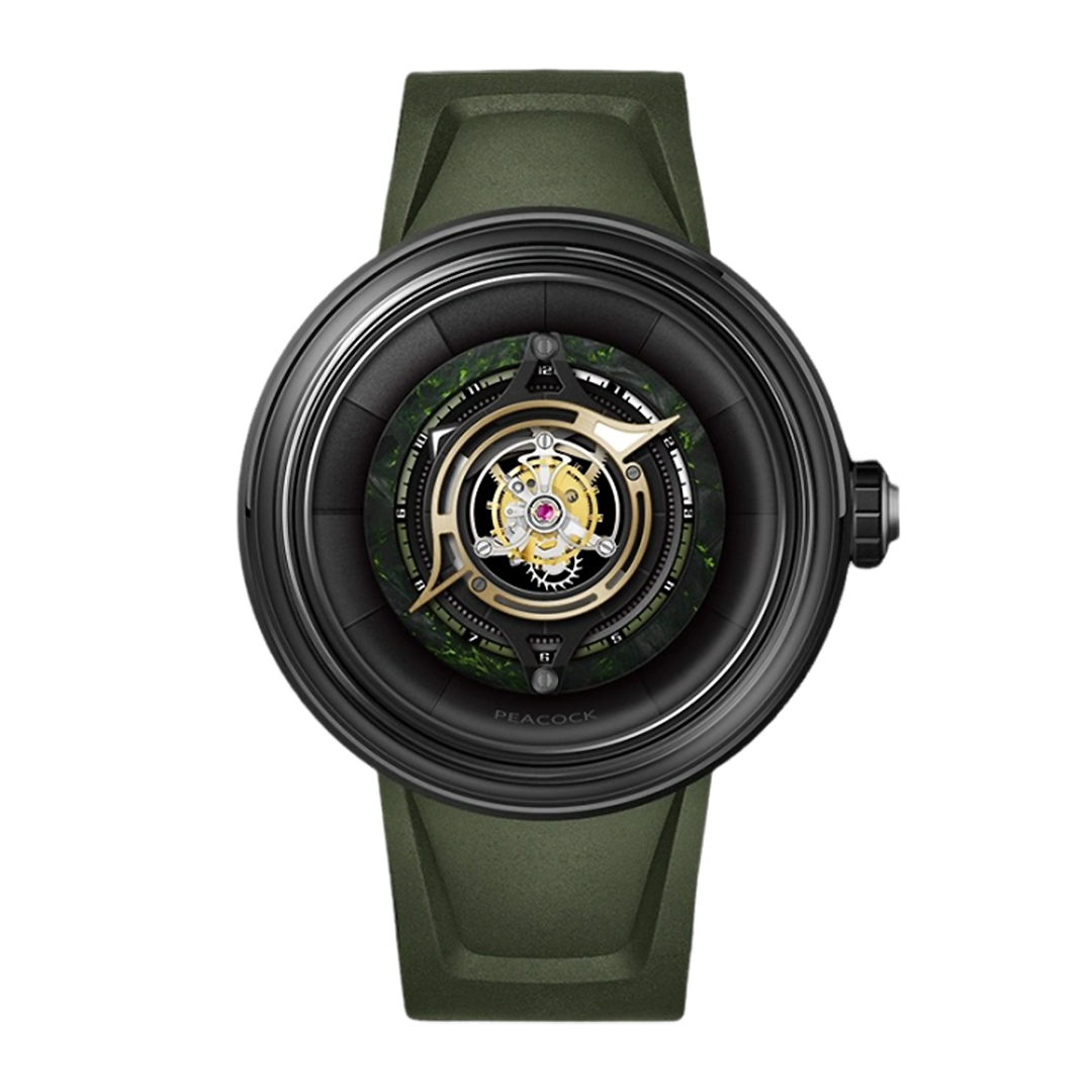 Peacock Watch Black Hole Central Tourbillon Green