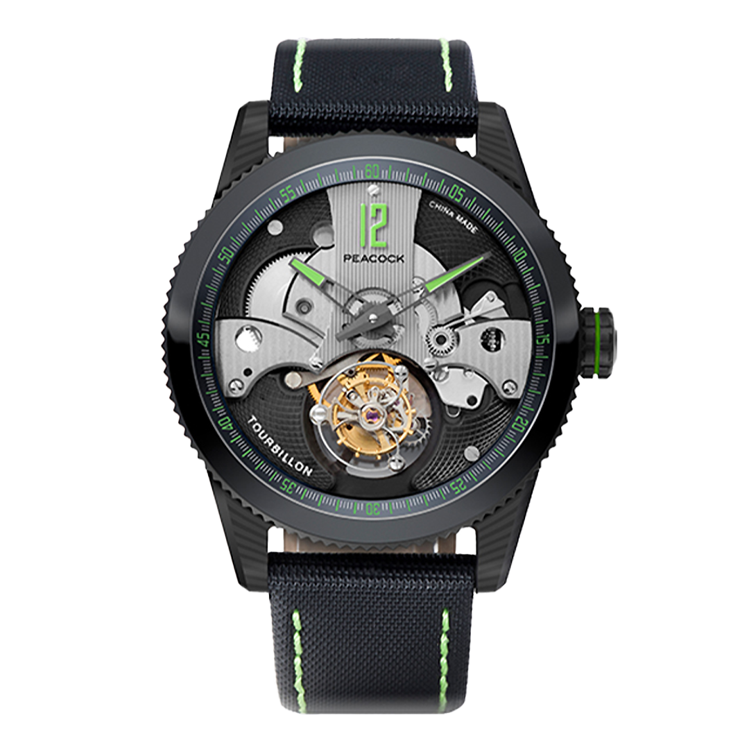 Peacock Tourbillon Pathfinder Carbon Fire Green Watch