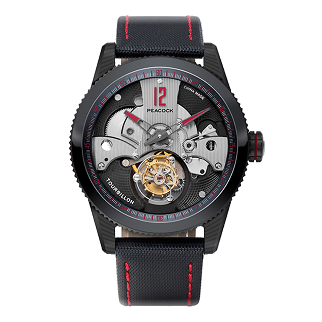 Peacock Tourbillon Pathfinder Carbon Fire Red Watch