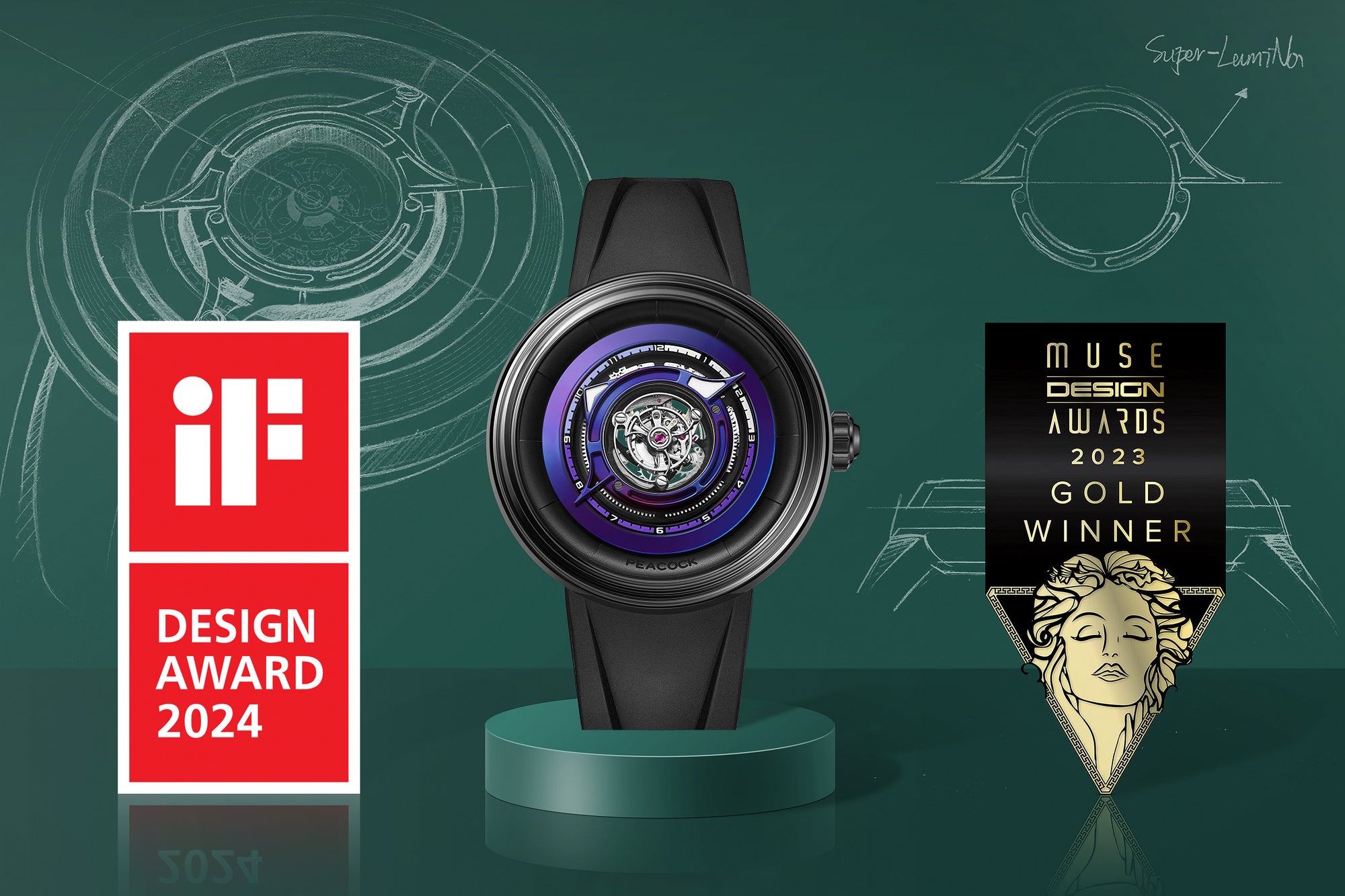 Peacock Black Hole Central Tourbillon Watch– Event Horizon Edition