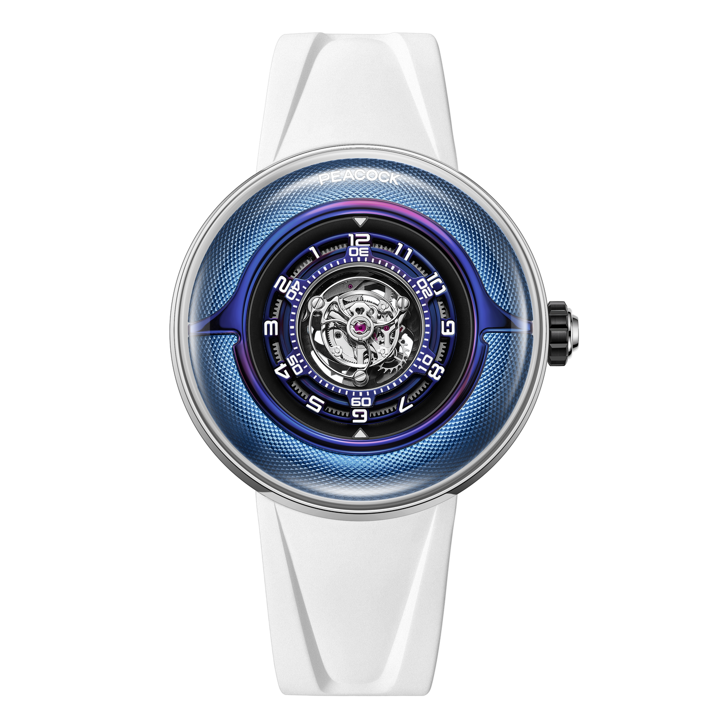 Peacock Black Hole · III Curved Guilloché Central Tourbillon Watch