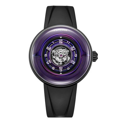 Peacock Black Hole · III Curved Guilloché Central Tourbillon Watch