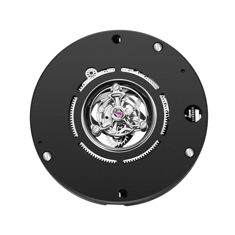 Peacock Black Hole · III Curved Guilloché Central Tourbillon Watch