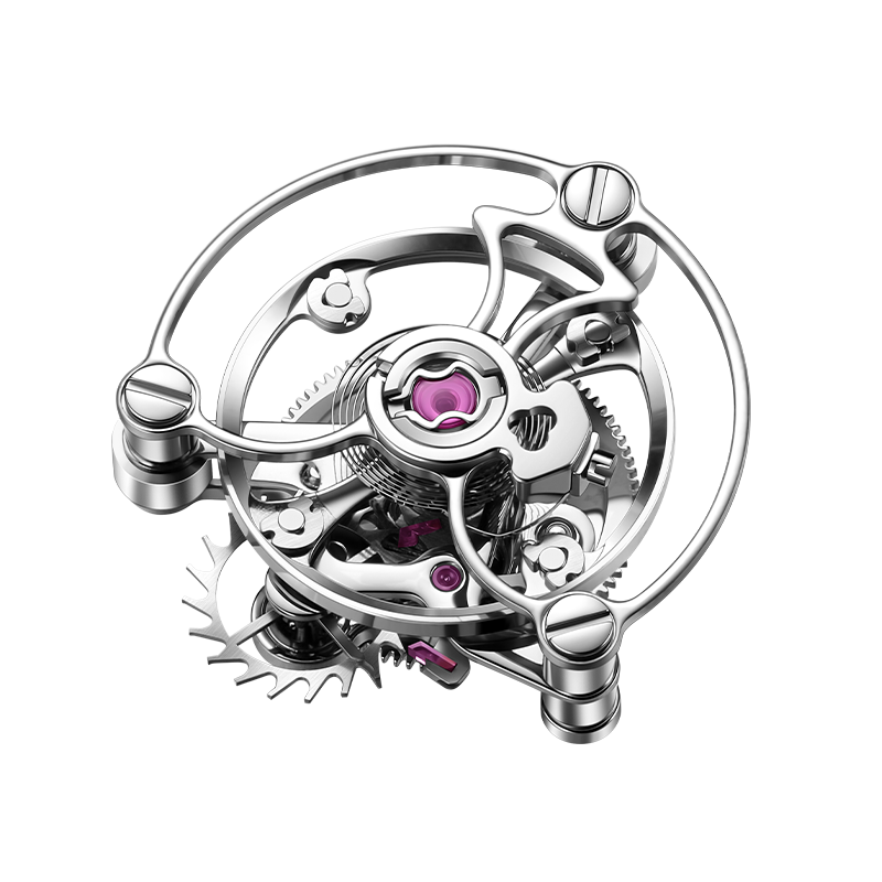 Peacock Black Hole · III Curved Guilloché Central Tourbillon Watch