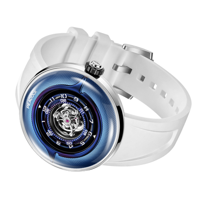 Peacock Black Hole · III Curved Guilloché Central Tourbillon Watch