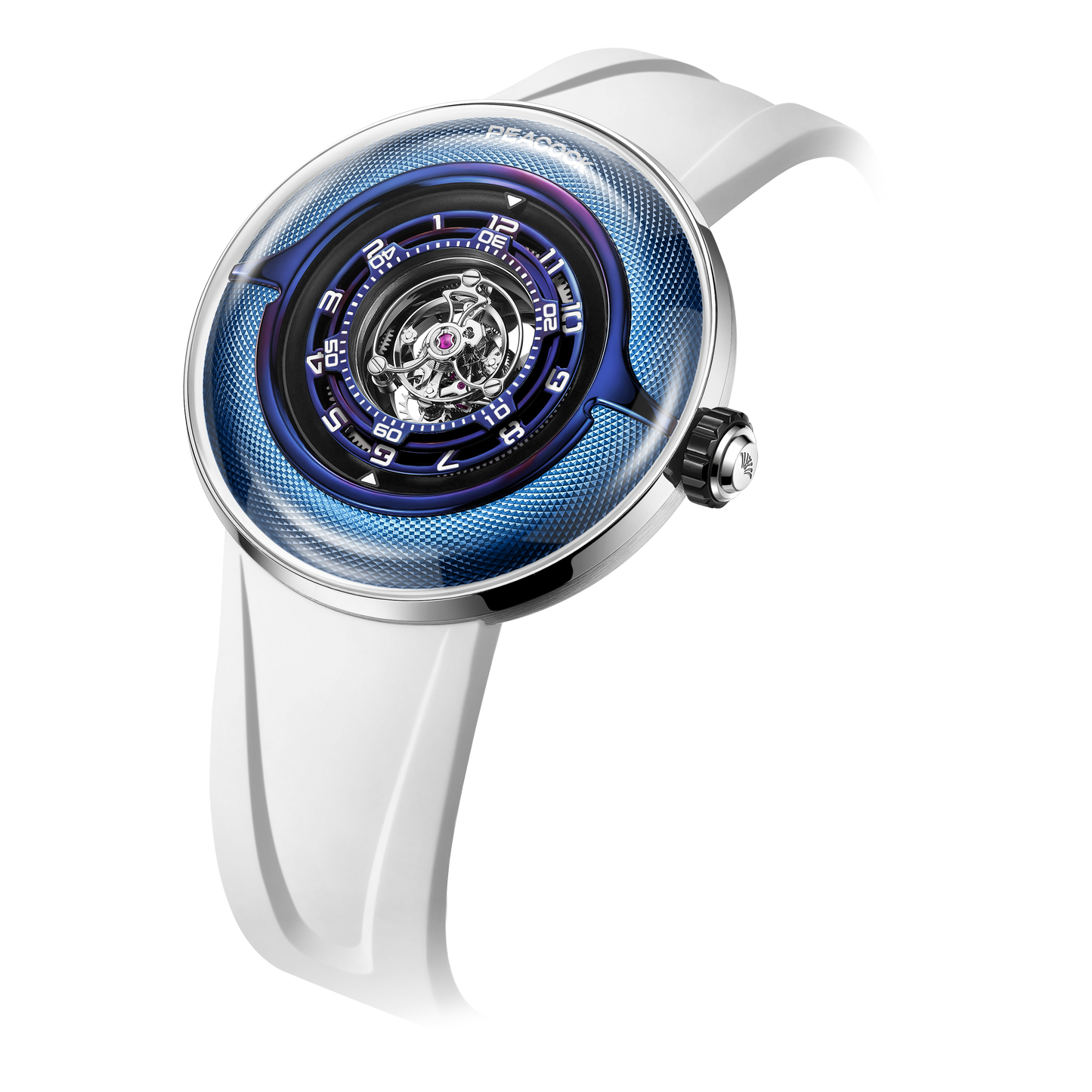 Peacock Black Hole · III Curved Guilloché Central Tourbillon Watch