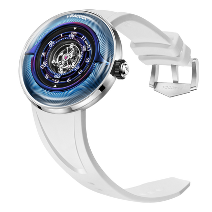 Peacock Black Hole · III Curved Guilloché Central Tourbillon Watch