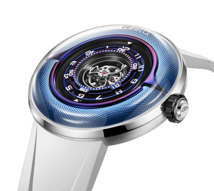 Peacock Black Hole · III Curved Guilloché Central Tourbillon Watch