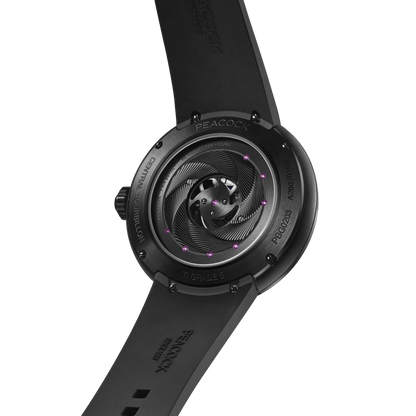 Peacock Black Hole · III Curved Guilloché Central Tourbillon Watch