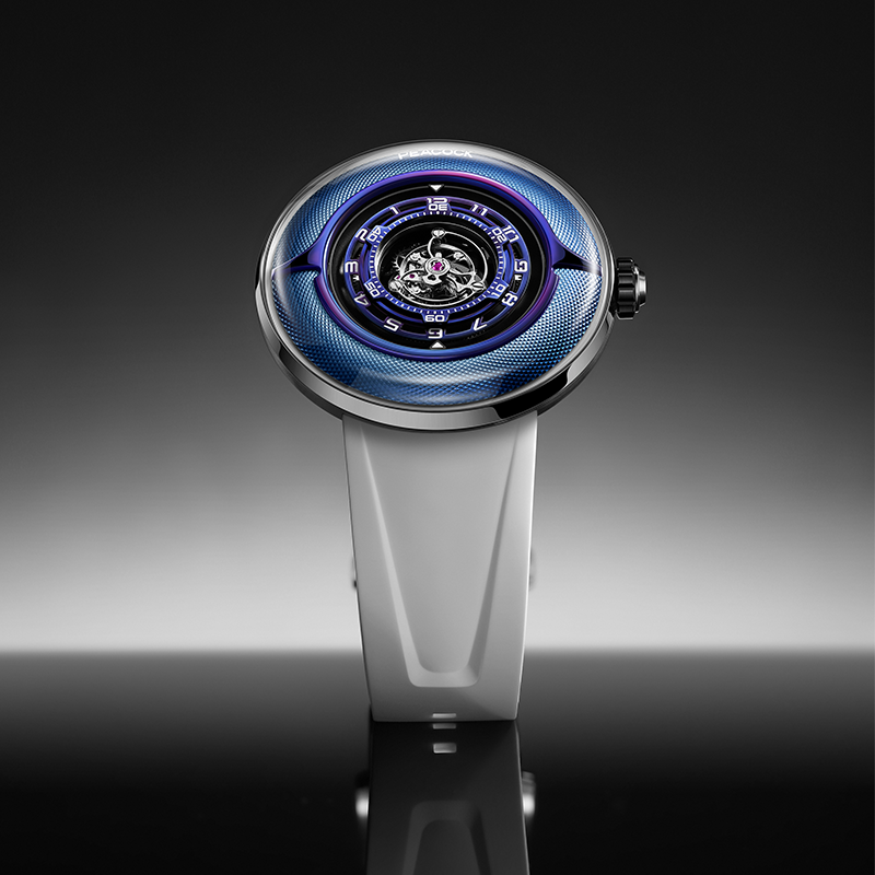 Peacock Black Hole · III Curved Guilloché Central Tourbillon Watch