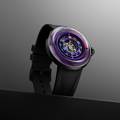Peacock Black Hole · III Curved Guilloché Central Tourbillon Watch