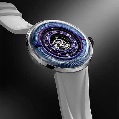 Peacock Black Hole · III Curved Guilloché Central Tourbillon Watch