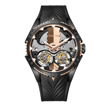 Peacock Dual Tourbillon Plume Monarch Watch 45.5mm