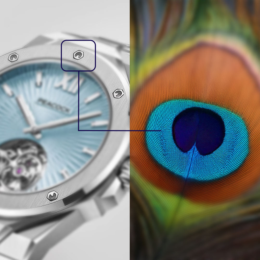 Peacock Hand-Made Guilloché Oculus Plume Tourbillon Watch [Limited]